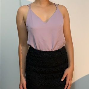 Criss Cross Tie Back Strap Bodysuit